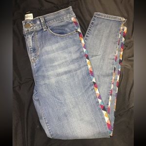 Embroidered Skinny Jeans High Rise Knox Rose Size 8